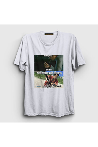 Presmono Unisex White Good Morning Yakuza Meme T-Shirt 571397Tt