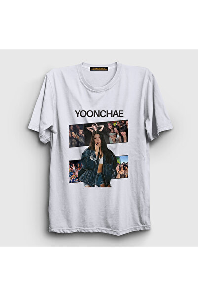 Presmono Unisex White Yoonchae V3 K Pop Katseye T-Shirt 590348Tt