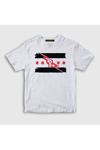 Presmono Unisex Kids White cm Punk Logo Wwe T-Shirt 434779Tt