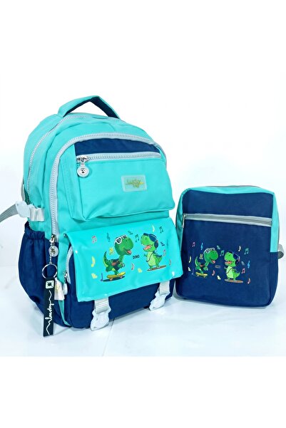 Nico Korean Dino School Bag with Accessories Girls' Backpack and Large Lunch Bag