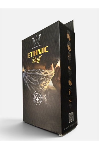 W Ethnic Buff–Premium %55 Pamuk, %24 Keten Karışımlı Motosiklet Buff-Bandana-Boyunluk