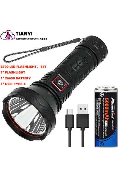 Choice 26650 Fixed focus black BT90 LED SET Strong Light Outdoor Multi-Functi...
