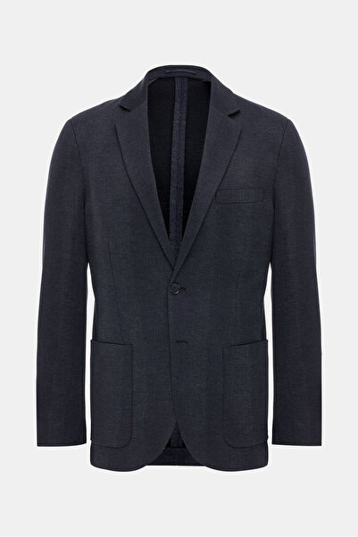 W Collection LACİVERT DÜĞMELİ YÜN CEKET