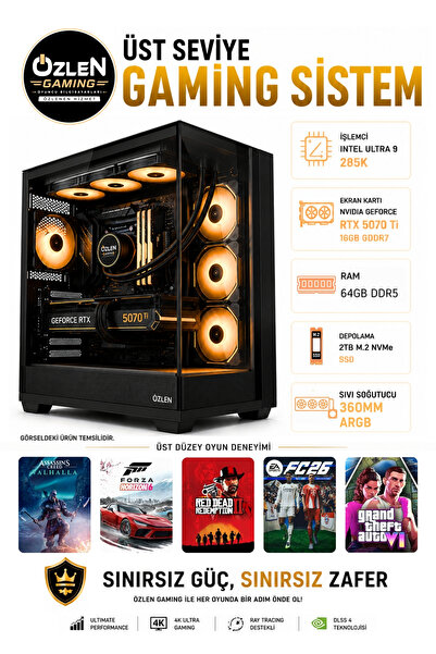 ÖZLEN XXL6 ULTRA 9 285K RTX 5070Tİ 16GB 64GB DDR5 RAM 2TB M.2 SSD Üst Seviye ...