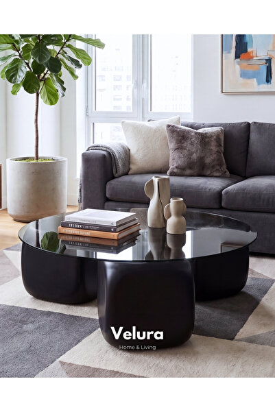 Velura Home & Living Modern Orta Sehpa & Küre Sehpa & Top Sehpa & Füme Yuvarl...