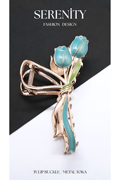 Serenity Metal Latch Buckle with Tulip Figure