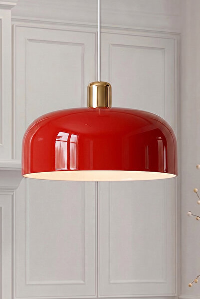 Marrien Marella Modern Gold Detaylı Turuncu Metal Sarkıt (30 cm) Yemek Masası...