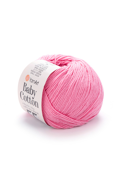 Yarnart Baby Cotton - Дитяча пряжа для в'язання ручної роботи Темно-рожева-414