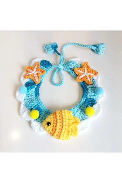 Choice5 L A Hand-knitted Pet Collar Cat Decorative Collar Knitted Cute Dog Sc...