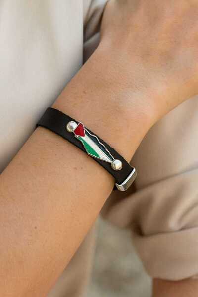 Herşey Nota Filistin Harita Faux Leather Bracelet – Double Unisex Model with ...