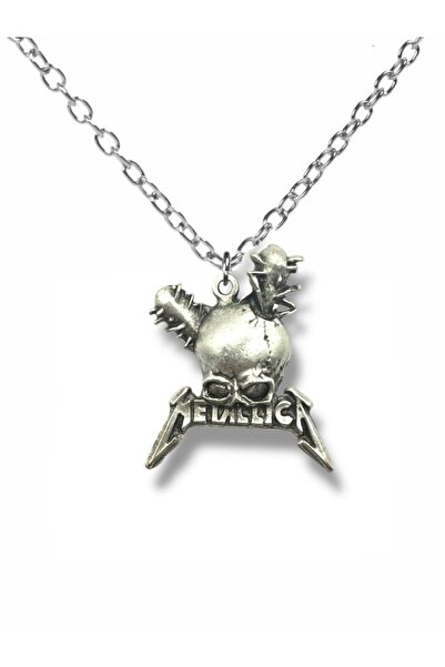 Herşey Nota Metallica Damage Inc. Silver Color Unisex Necklace – Rock and Met...