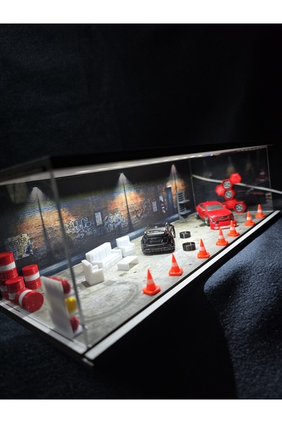 fabrikahşap Exclusive Full Aksesuarlı 1.64 Diorama Diecast Model Araba Garaj ...