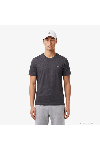 Lacoste Erkek Regular Fit Bisiklet Yaka Koyu Gri T-Shirt