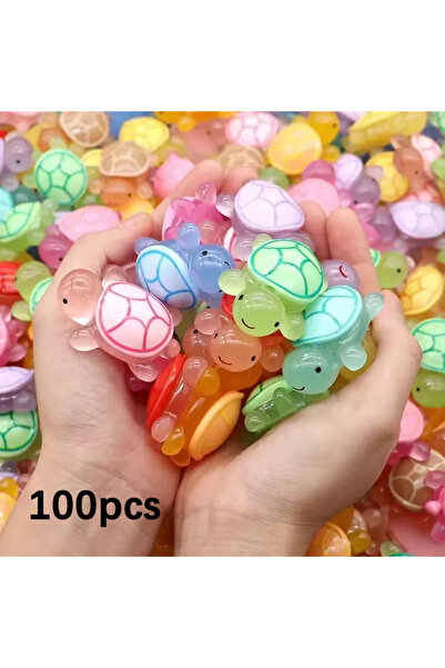 Choice 100pcs 20/50/100pcs Cute Mini Luminous Turtle Ornaments Miniatures Tur...