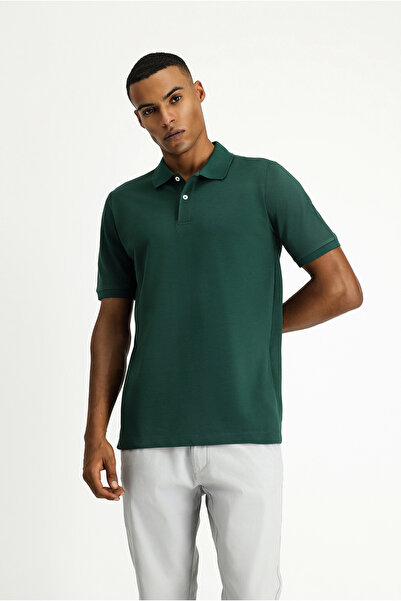 Kiğılı Polo Neck Regular Fit Embroidered Cotton T-Shirt
