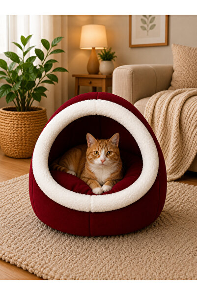 Nerotex Kırmızı Alaska Kedi Evi Yuvası
