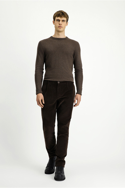 Kiğılı Relaxed Fit Comfortable Cut Lycra Pleated Velvet Trousers