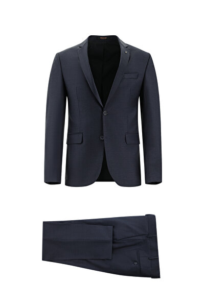 Abdullah Kiğılı Super Slim Fit Ekstra Dar Kesim Yünlü Klasik Takım Elbise