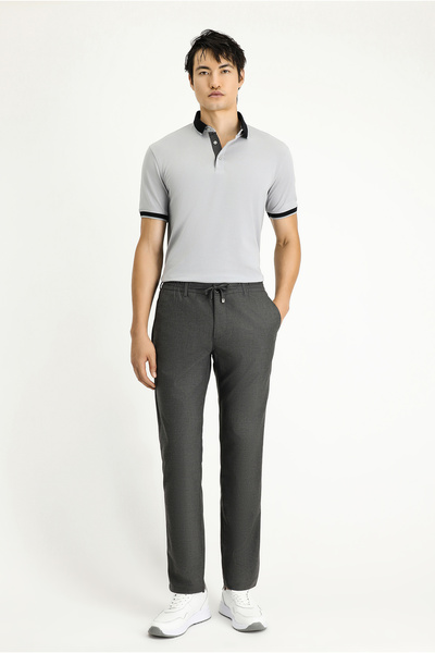 Kiğılı Relaxed Fit Comfortable Cut Elastic Waist Trousers with Drawstrings
