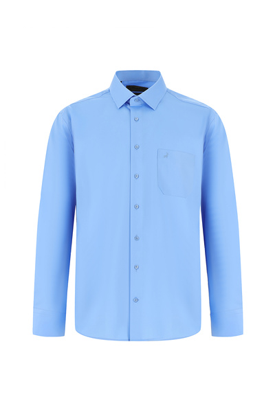 Abdullah Kiğılı Long Sleeve Classic Pocket Non Iron Satin Cotton Shirt