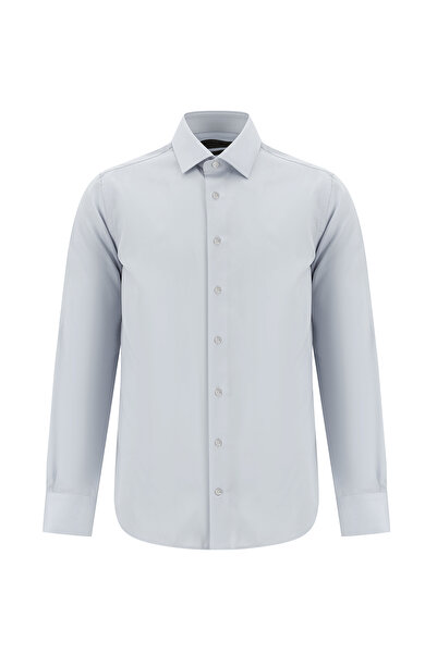 Abdullah Kiğılı Long Sleeve Slim Fit Slim Fit Non Iron Classic Satin Cotton S...