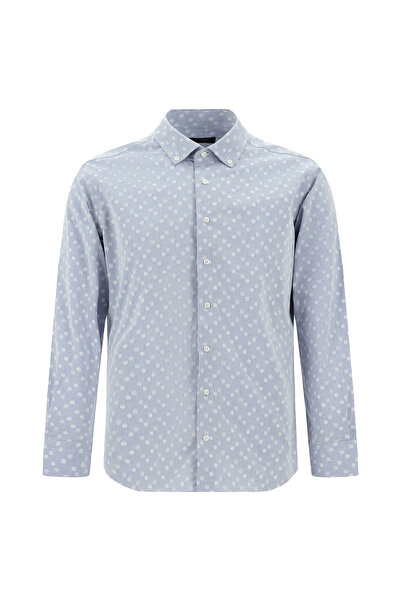 Abdullah Kiğılı Long Sleeve Slim Fit Slim Fit Button Collar Patterned Cotton ...