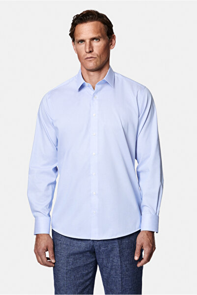 Abdullah Kiğılı Long Sleeve Classic Non-Iron Iron-Free Striped 100% Cotton Shirt