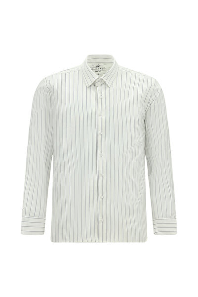 Abdullah Kiğılı Flex Suit Long Sleeve Slim Fit Cotton Striped Shirt