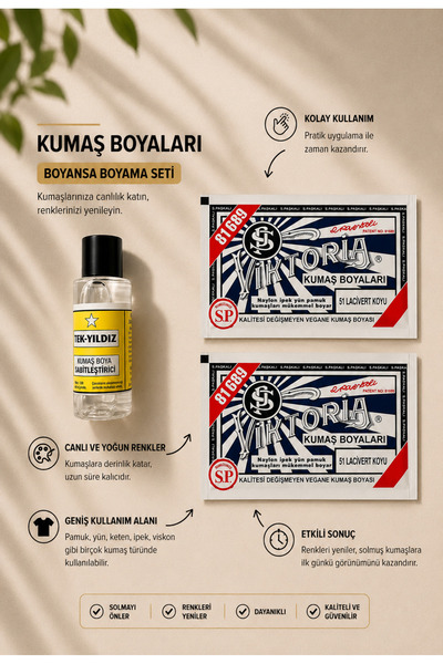 boyansa Lacivert Koyu kumaş boyası 2 adet + 1 adet sabitleme özel boyama seti...