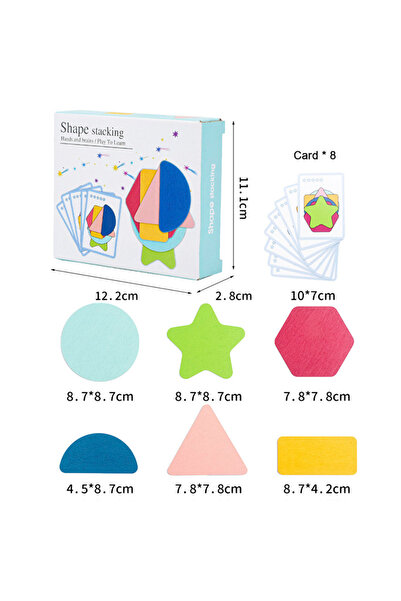 Choice As shown Wooden Geometric Shapes Stacked Color Recognition Games Fun S...