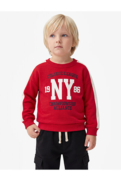 Koton Cotton Long Sleeve Crew Neck Printed Sweatshirt