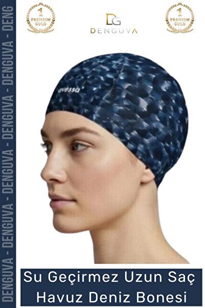 Generic Brand # Bone Long Hair Non-Slip Waterproof Leak-Proof Swimming Cap El...