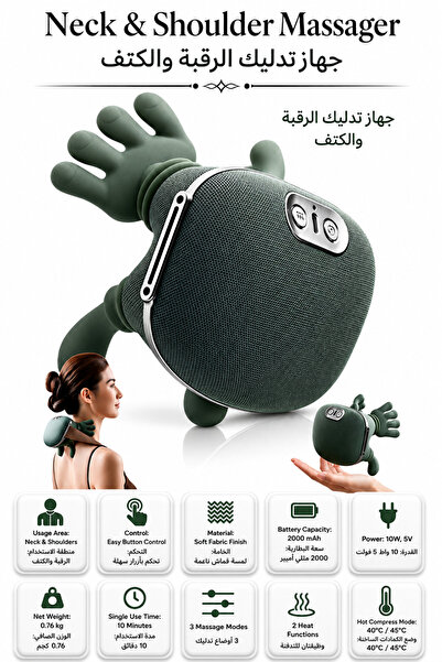 Baytix HOME Electric Shoulder & Neck Massager Shiatsu Massager for Pain Relie...