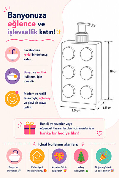 Maflen Modern Blok Tasarımlı Dekoratif Sabunluk Siyah