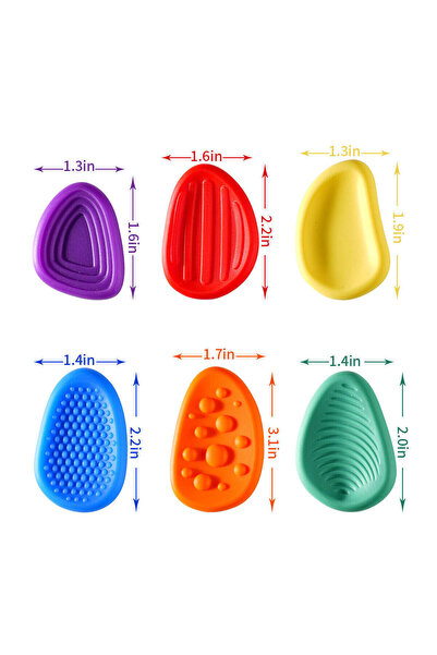 Choice 6Pcs Set 6Pcs Fidget Toys Sensory Stone for Kids Textured Soft Worry S...