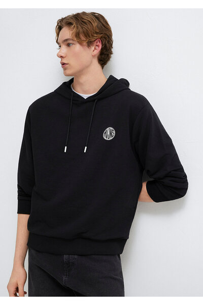 Mavi Black Hooded Mvjns Logo Printed Sweatshirt - 0611786 -900