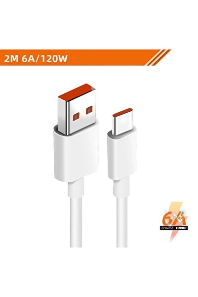 Xiaomi USB-C 6A 2M Original 6A 120W USB C-type Ultra Fast Charging Cable Mi 1...