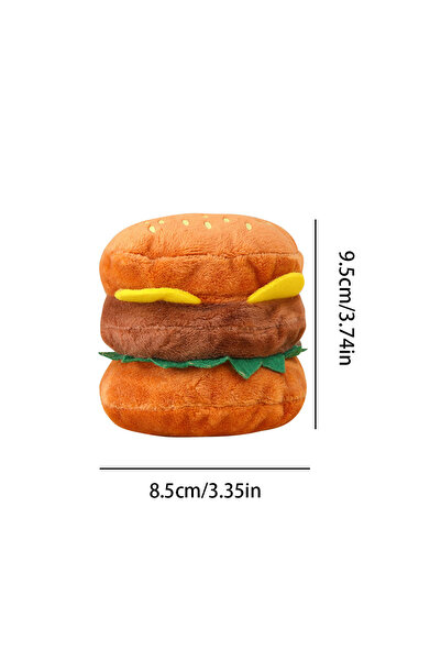 Choice Chocolate Hamburger Dog Chew Toy - Squeaky Plush Toy for Teeth Cleanin...