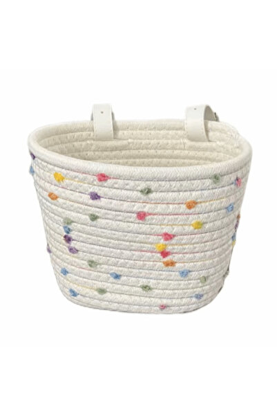 Choice13 Wihte Colored Dots Adjustable Bicycle Basket Removable Design Solid ...