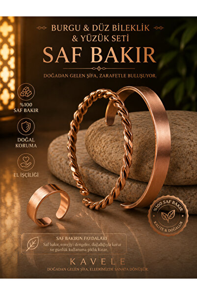 ABARGB Handmade Copper Bracelet And Ring