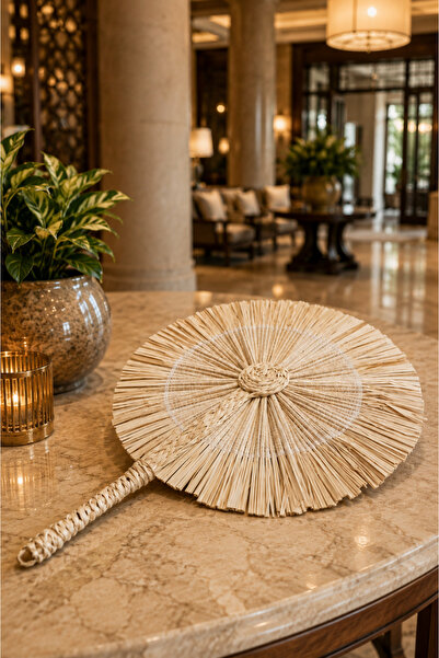 AFLM Crafts Women’s Handwoven Hand Fan – Natural Woven – Amira