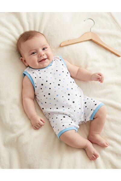 MiniKids Light blue summer jumpsuit with stars