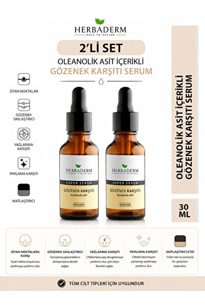 Herbaderm Super Serum Yağlanma Karşıtı Gözenek Serum 2li Set