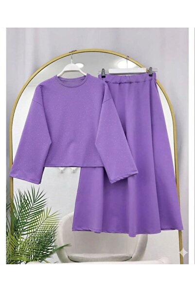 VOLT CLOTHİNG ΛΑΜΠΕΡΟ ΓΥΝΑΙΚΕΙΟ ΣΕΤ ΜΕ ΧΤΕΝΙΣΜΕΝΗ ΦΟΥΣΤΑ