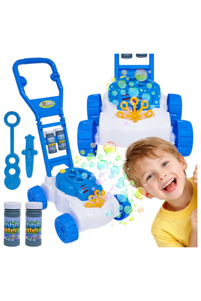 MalPlay Interactive lawn mower for children Blue, soap bubble generator, incl.