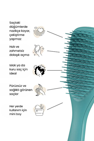 Tangle Teezer The Ultimate Detangler Mini Boy Tarak - Okyanus Mavisi (Düz ve Kıvırcık Saçlar)