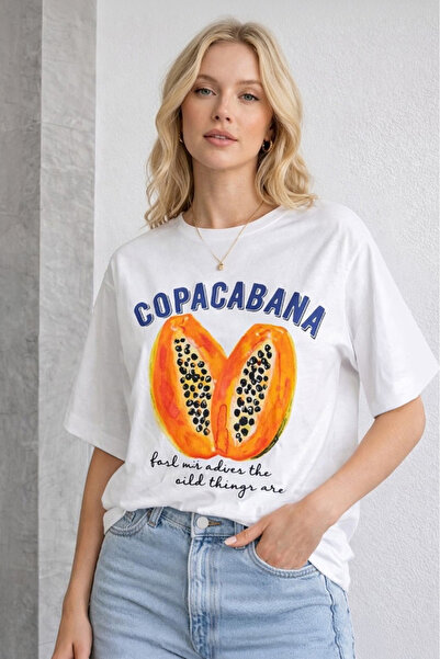 Inno Γυναικείο βαμβακερό μπλουζάκι με στάμπα με λαιμόκοψη ποδηλάτου σε μεγάλο...