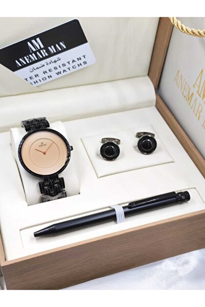 anemarman ⌚✨ طقم ساعة انيمرمان – ستانلس ستيل فاخر مع ضمان سنة