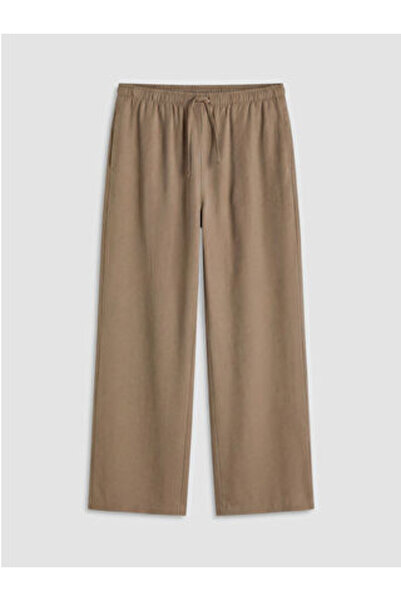 LC Waikiki Brown Elastic Waist Modal Blend Women's Trousers
