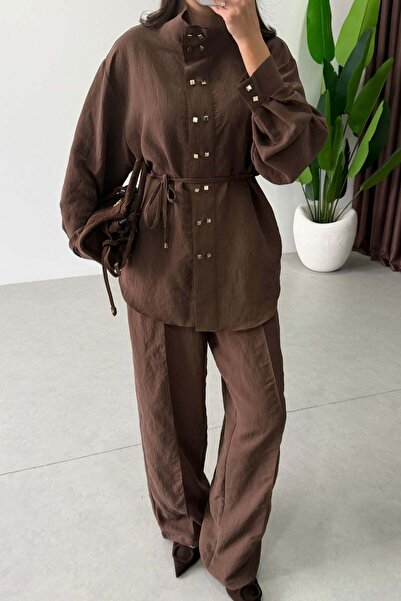 Lavanta Tekstil Vesti High Collar Design Suit